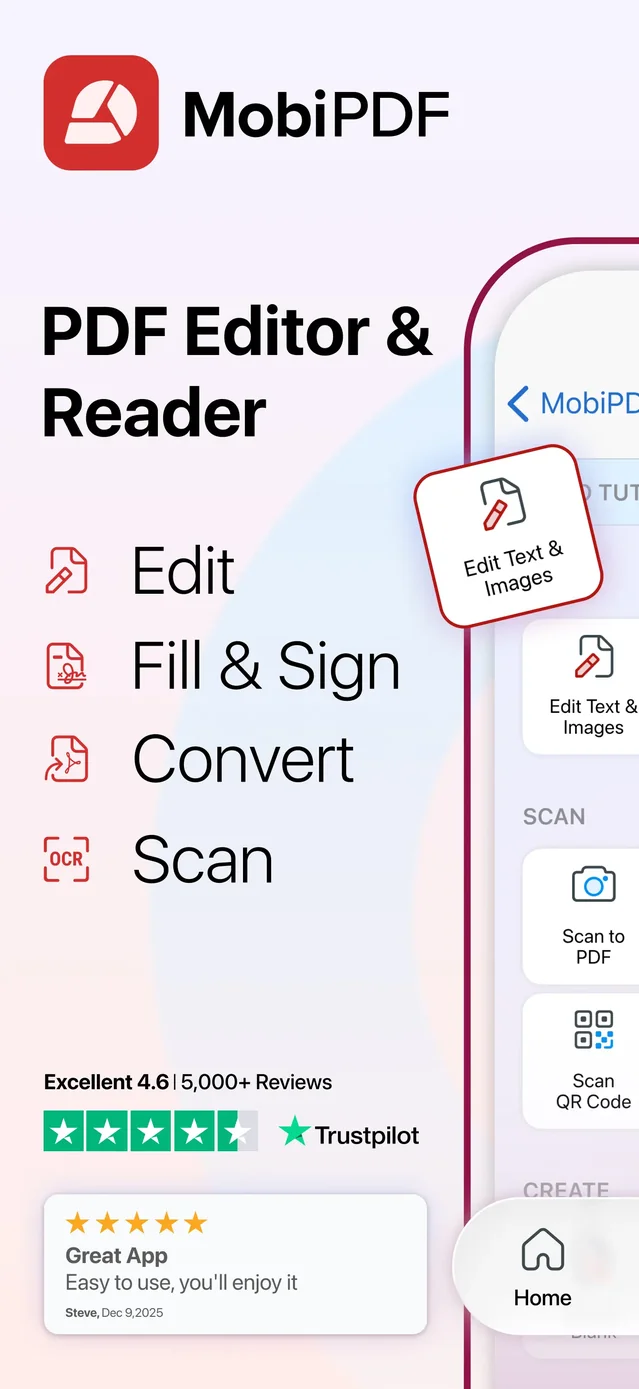 MobiPDF・PDF Text Editor・Reader App Store screenshot 1