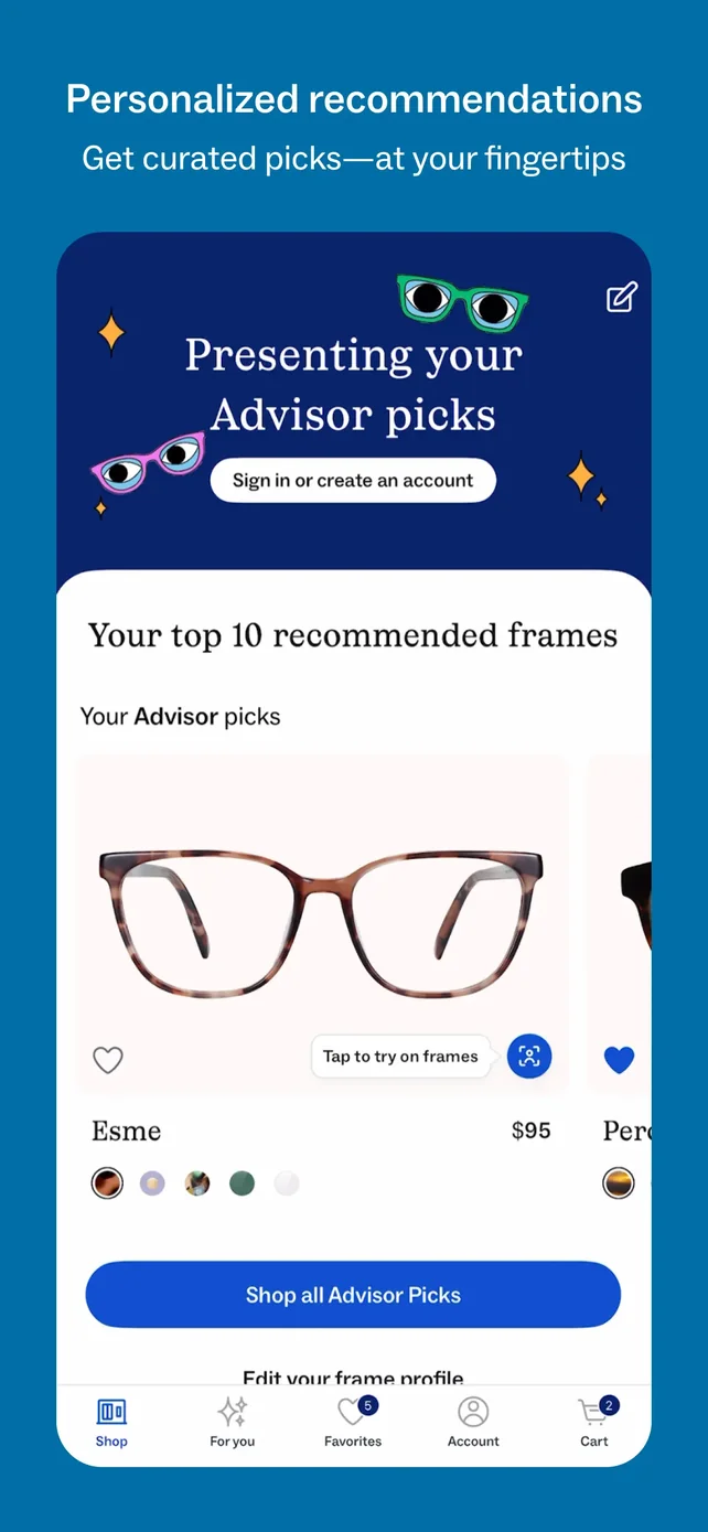 Warby Parker App Store screenshot 2