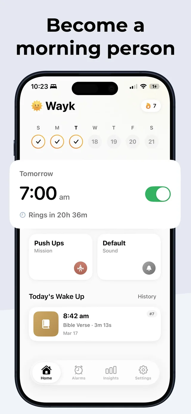 Wayk: Alarm Clock to Wake Up App Store screenshot 1