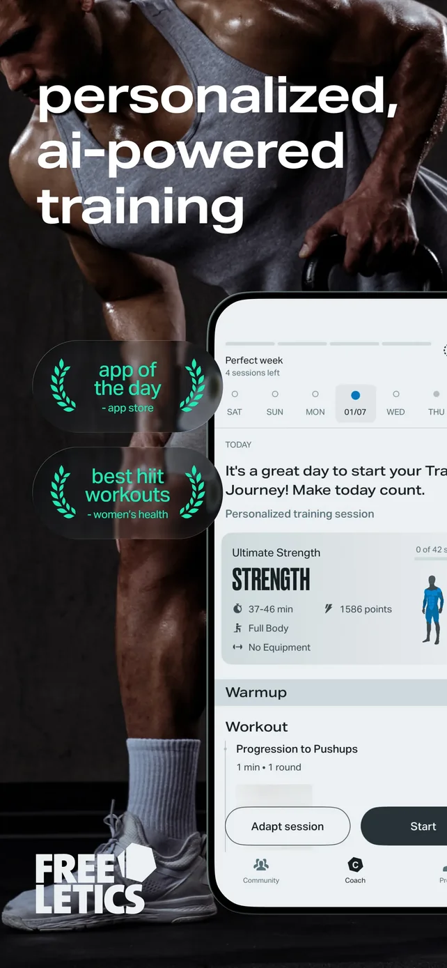 Freeletics: Workouts & Fitness App Store screenshot 1