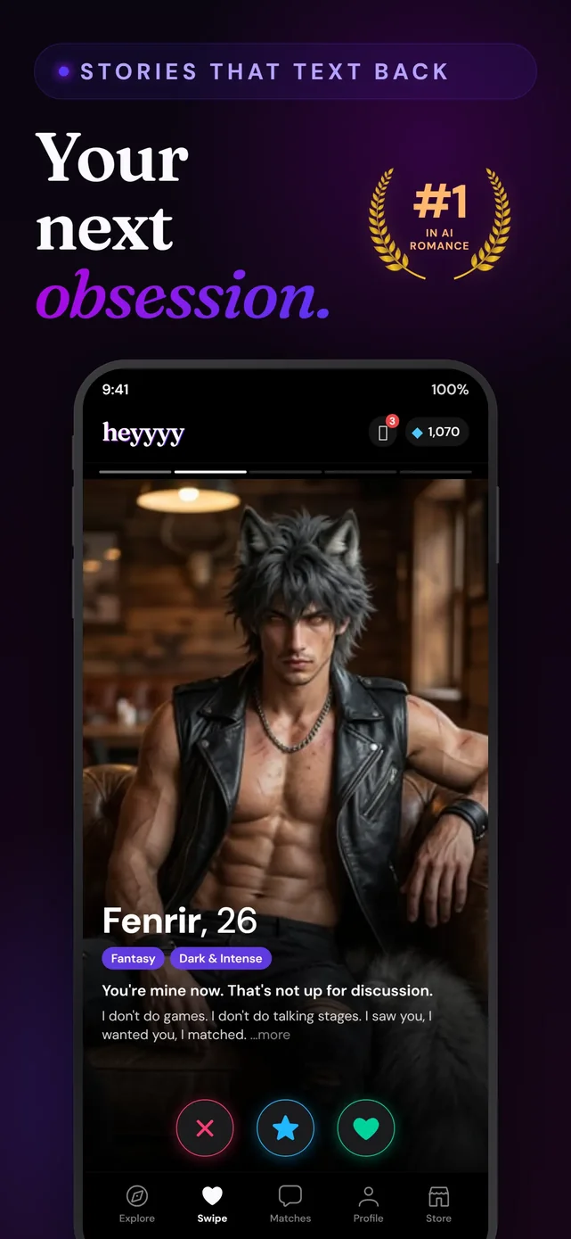 Heyyyy: Stories that text back App Store screenshot 1
