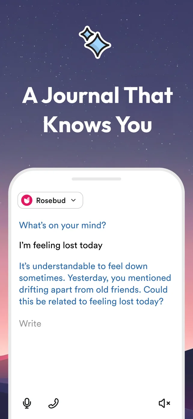 Rosebud: AI Journal & Diary App Store screenshot 2