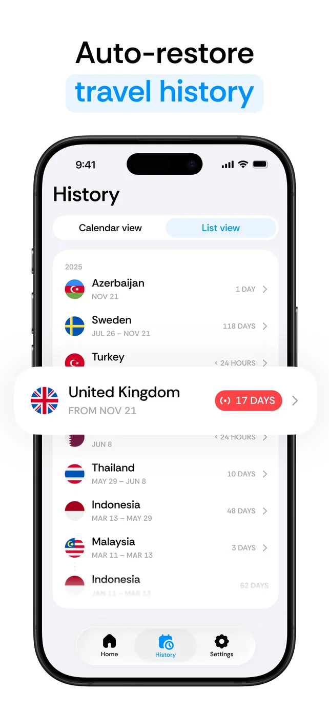 Country Days Tracker: Bounded App Store screenshot 2