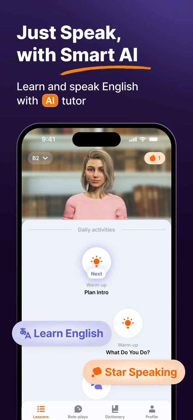 JustSpeak – AI English Tutor App Store screenshot 1