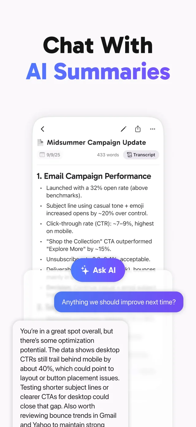 CraftNote: Smart AI Note Taker App Store screenshot 3