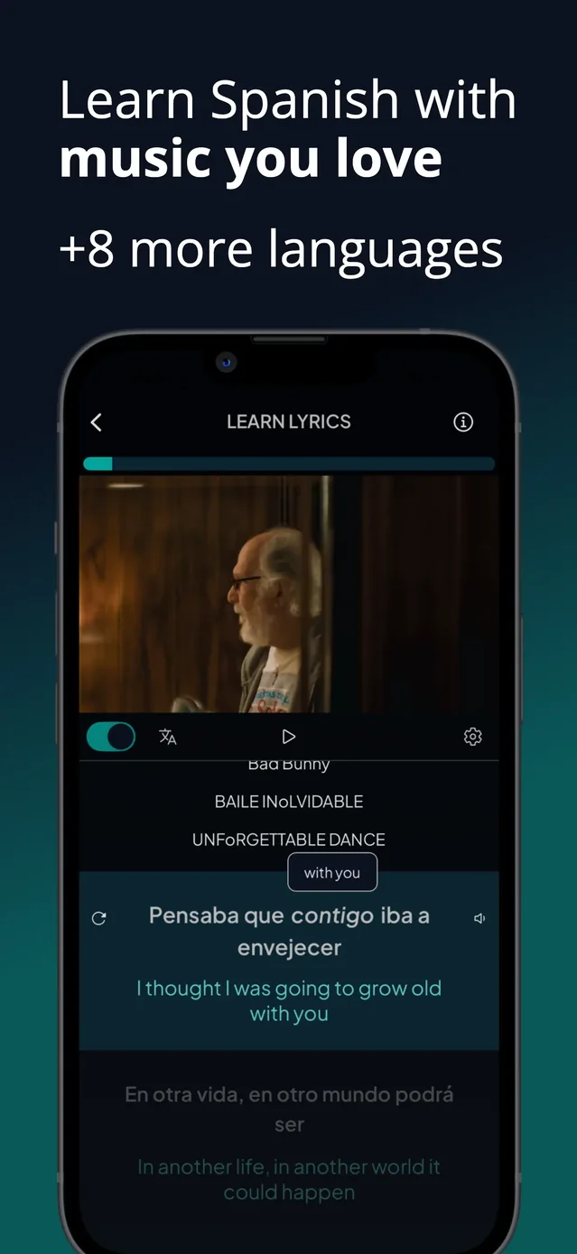 LyricFluent: Learn Languages App Store screenshot 1