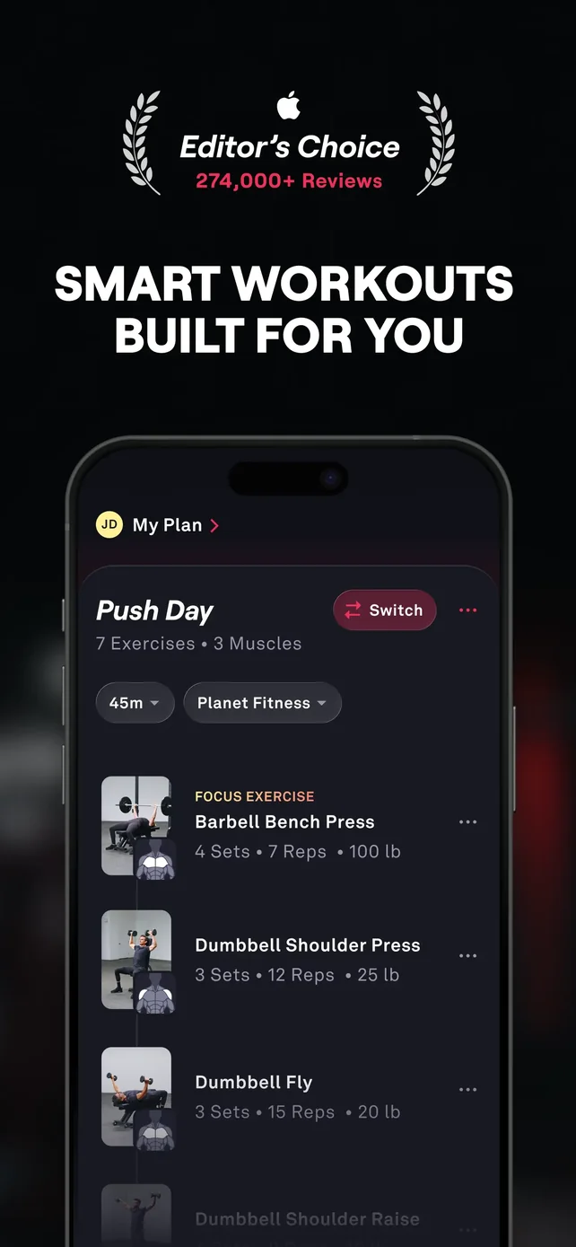 Fitbod: Gym & Fitness Planner App Store screenshot 1