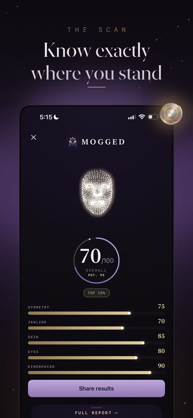 Mogged: Glow Up for Men App Store screenshot 1