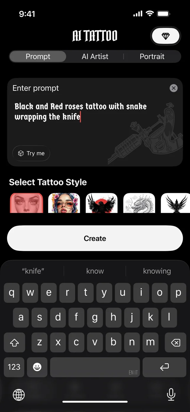 Tattoo AI Design Generator App Store screenshot 1