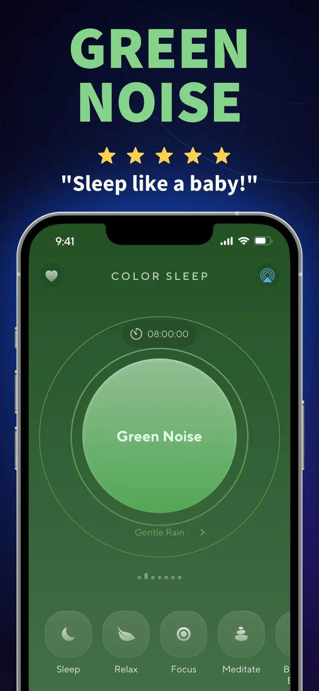 ColorSleep: Green, Brown Noise App Store screenshot 2