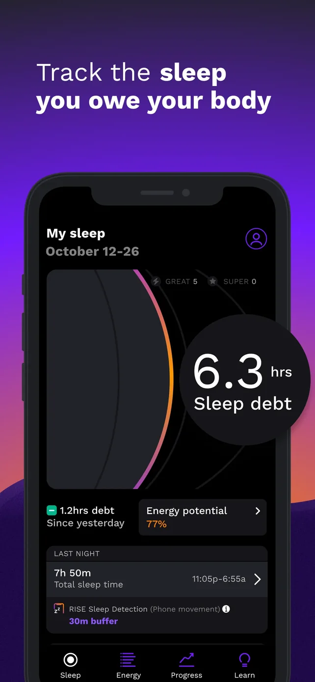 RISE: Sleep Tracker App Store screenshot 2