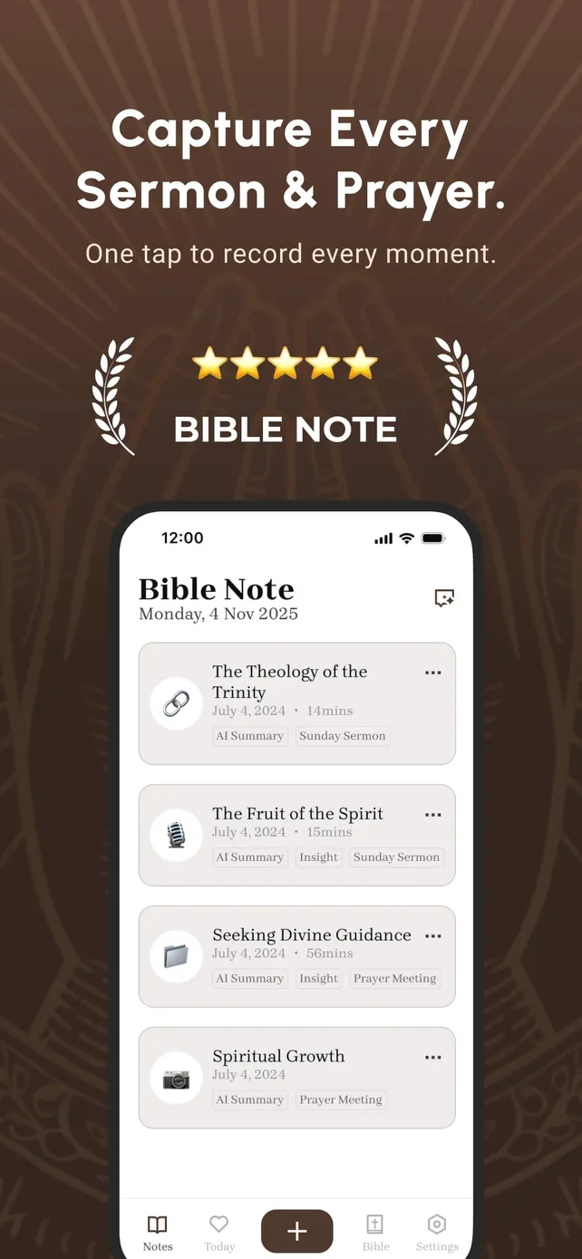 Bible Note: Sermon Notes App Store screenshot 1