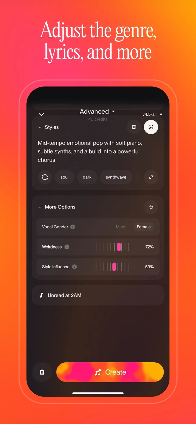 Suno - AI Songs, Music, Lyrics App Store screenshot 2