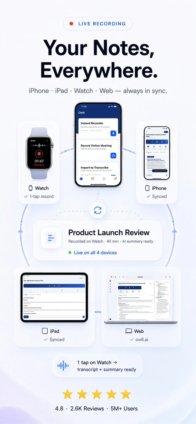 Owll: AI Note Taker&Assistant App Store screenshot 4