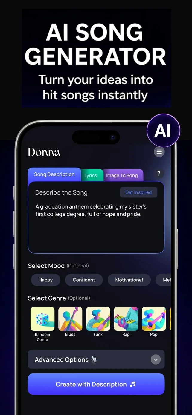 Donna AI Song & Music Maker App Store screenshot 2