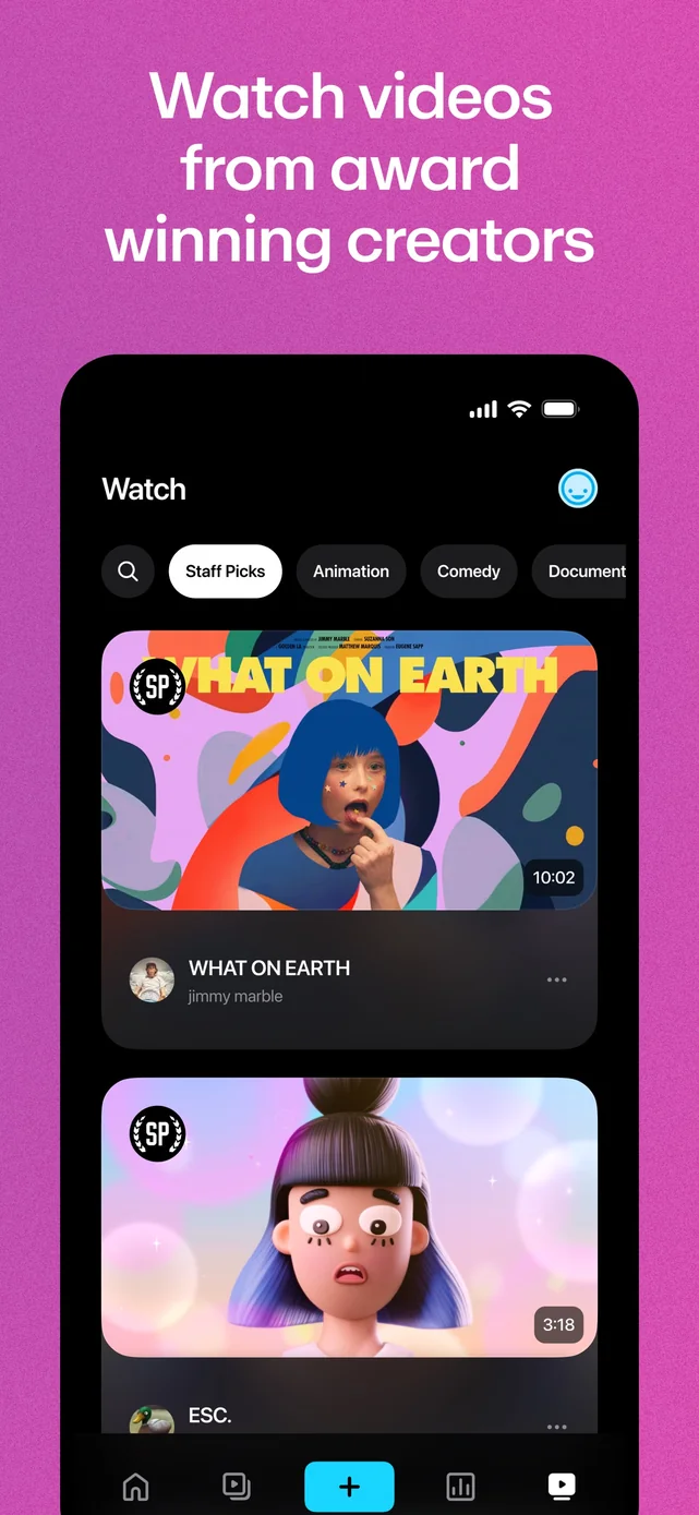 Vimeo App Store screenshot 1