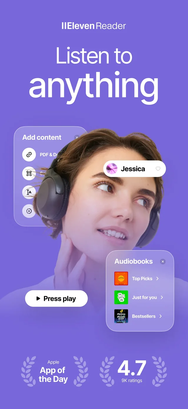 ElevenReader: Read Books Aloud App Store screenshot 1