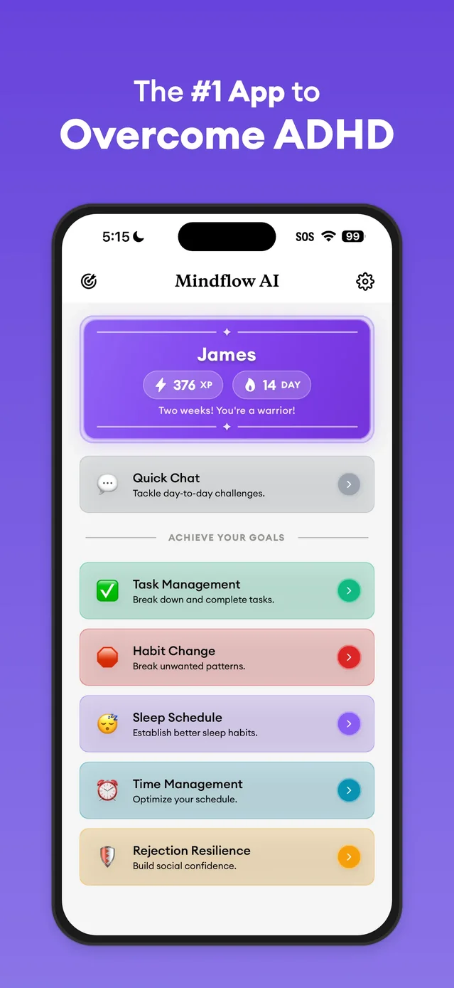 Mindflow AI: Overcome ADHD App Store screenshot 1