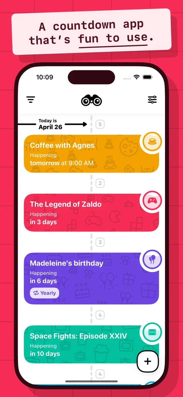 Up Ahead: Countdown Widgets App Store screenshot 1
