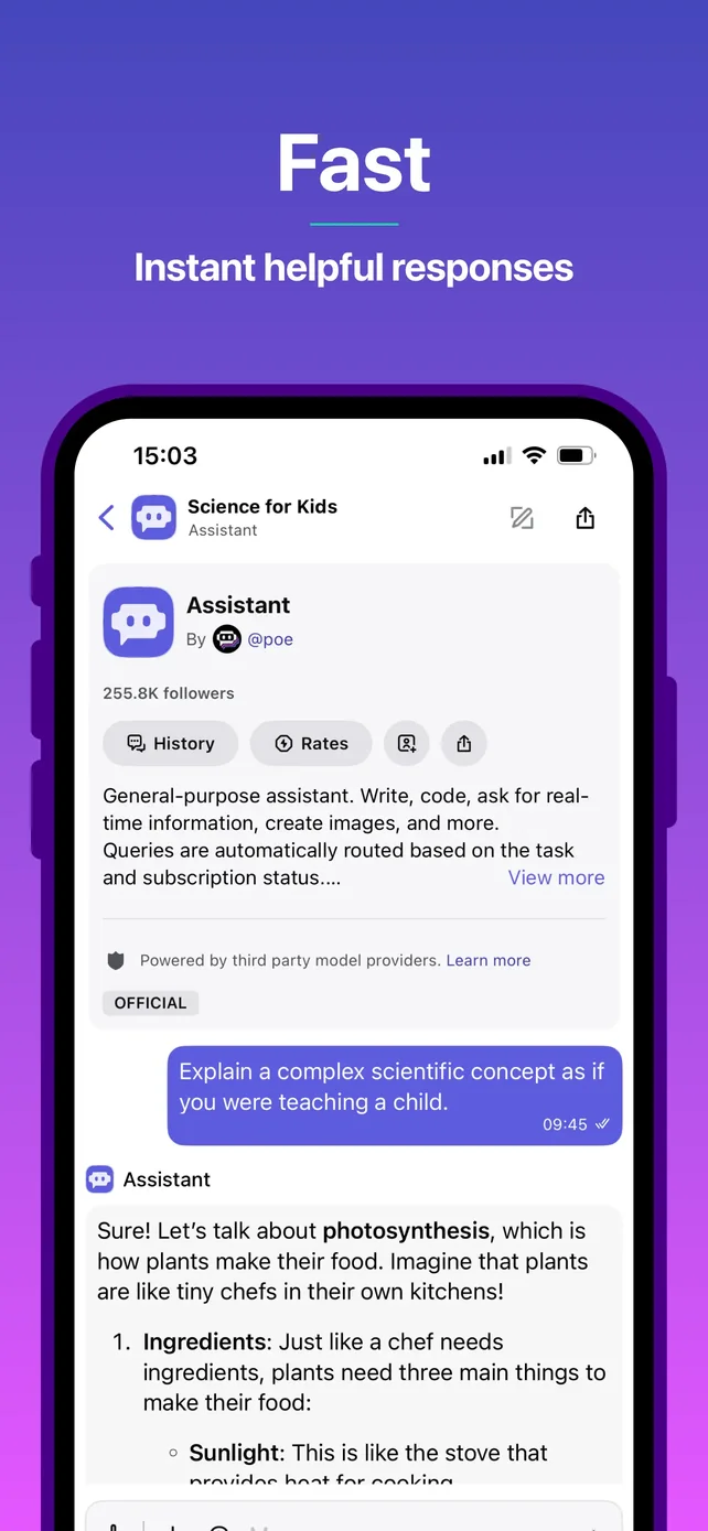 Poe – Fast AI Chat App Store screenshot 1