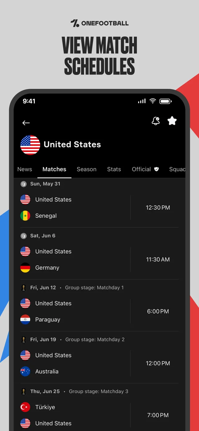 OneFootball Live Soccer scores App Store screenshot 1