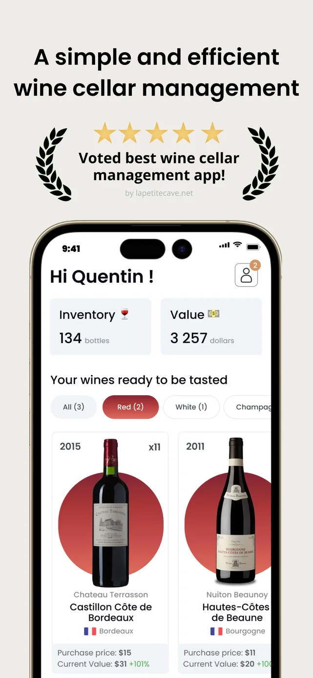 Oeni: #1 Wine Cellar Manager App Store screenshot 1