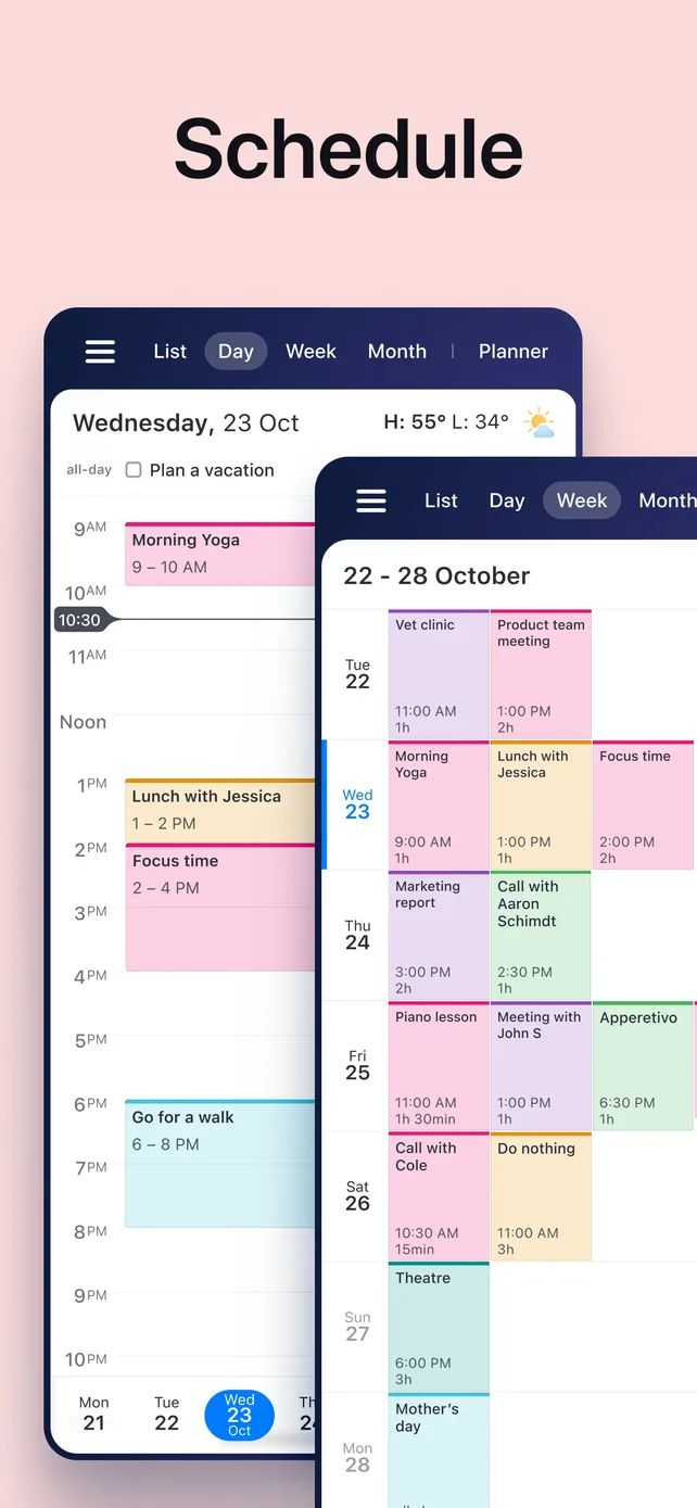 Calendars: Schedule Planner App Store screenshot 3