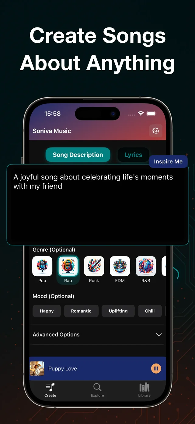 AI Song Maker - Soniva Music App Store screenshot 2