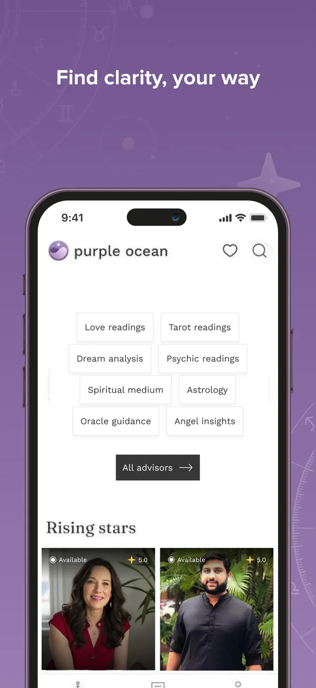 Purple Ocean Psychic Reading App Store screenshot 4