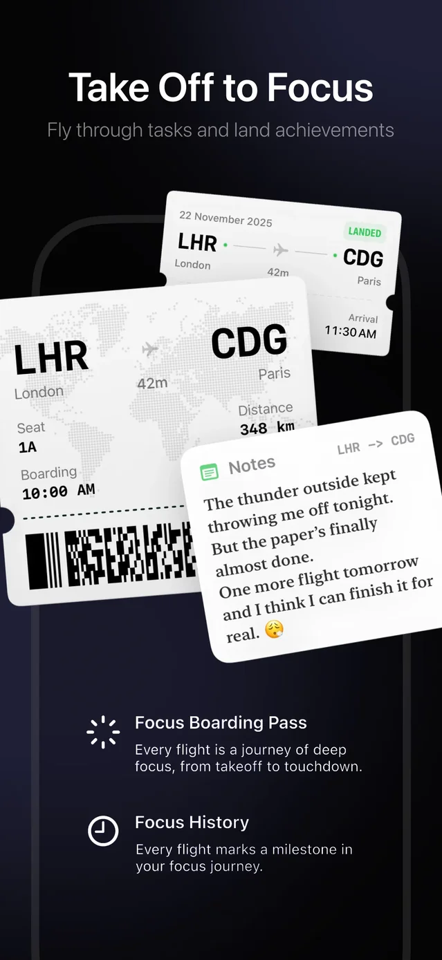 FocusFlight - Deepfocus Timer App Store screenshot 3