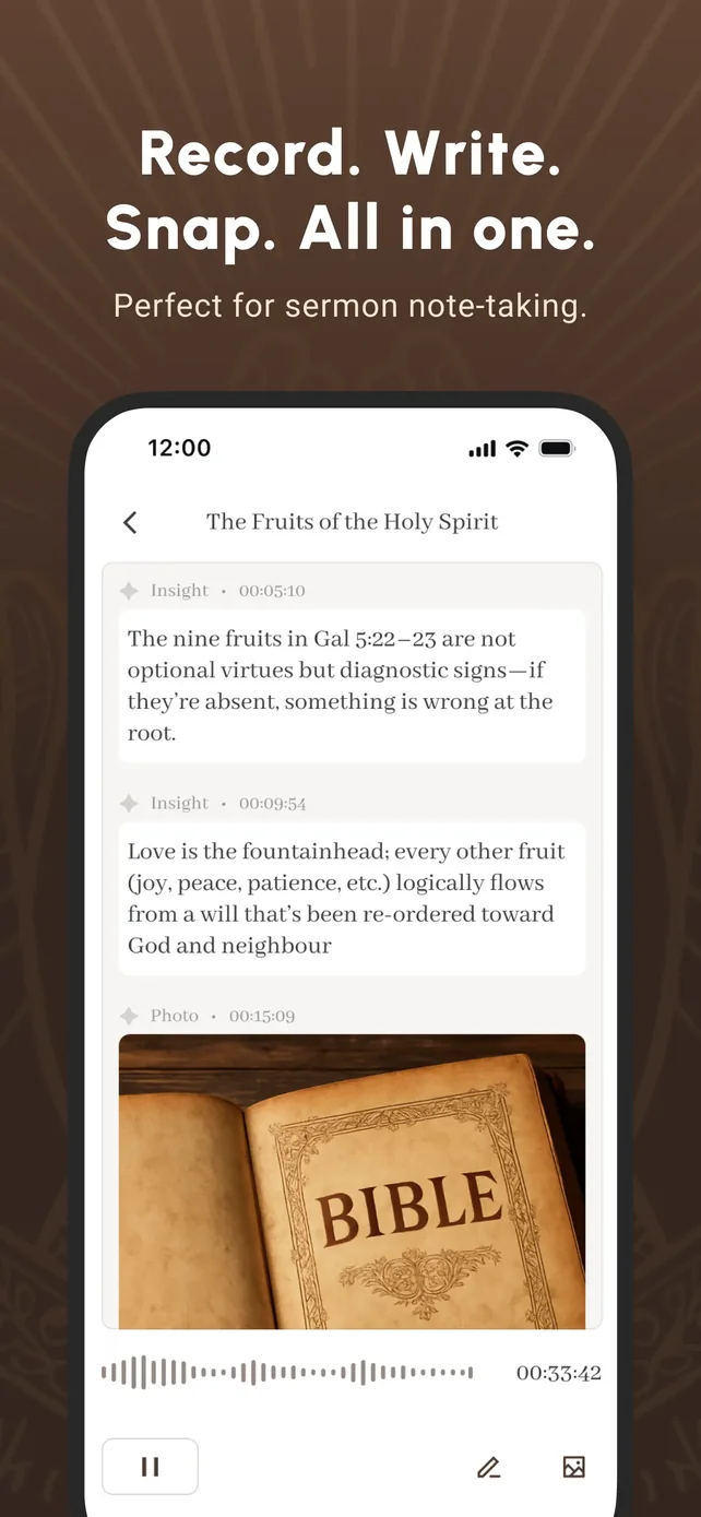 Bible Note: Sermon Notes App Store screenshot 3