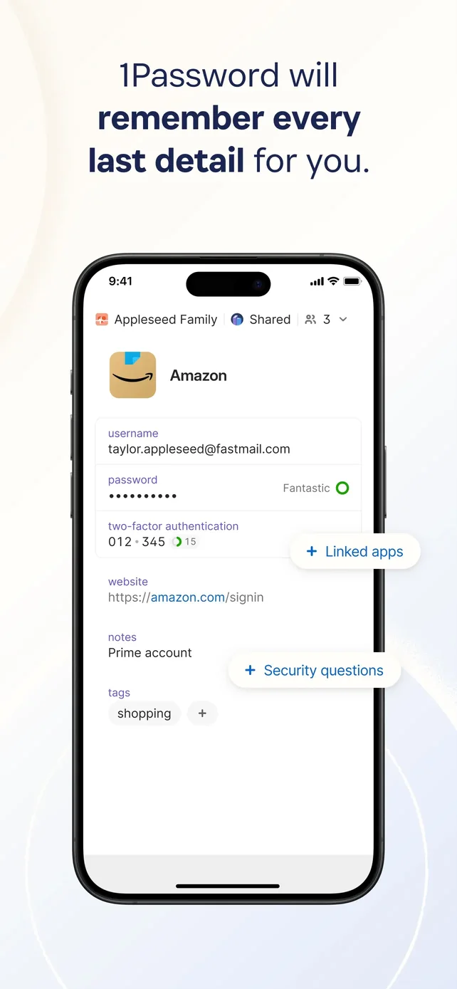 1Password: Password Manager App Store screenshot 2