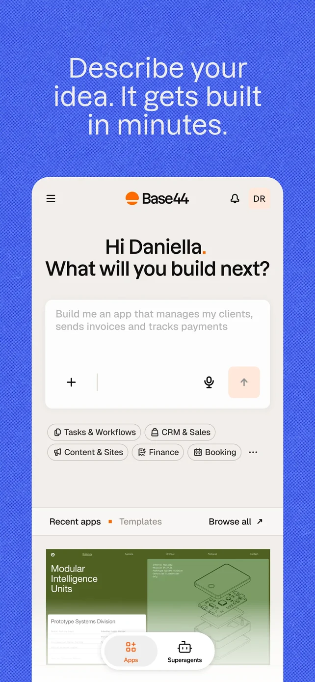 Base44: Build with AI App Store screenshot 2