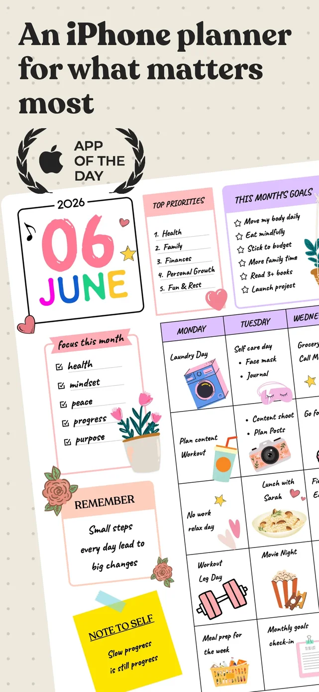 Planner & Journal - Zinnia App Store screenshot 1