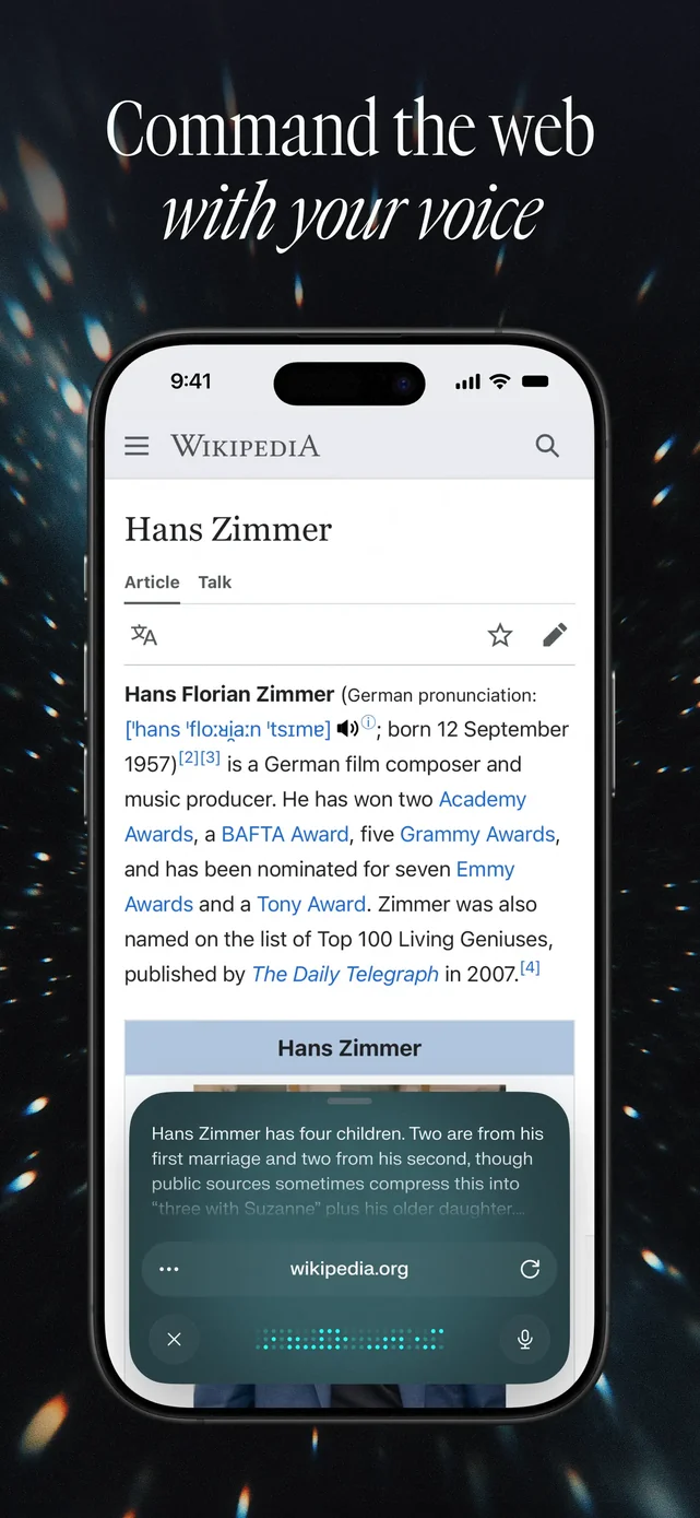 Comet - AI Browser & Assistant App Store screenshot 4
