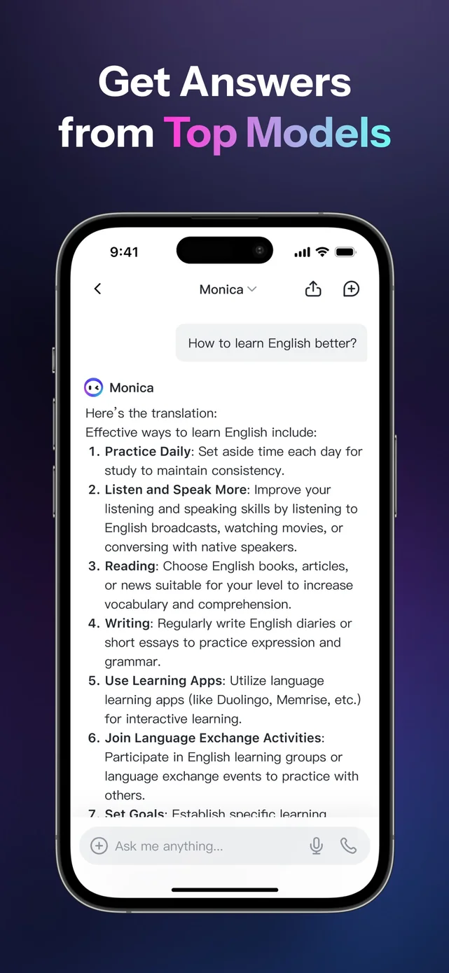 Monica AI: Ultimate AI Assist App Store screenshot 2