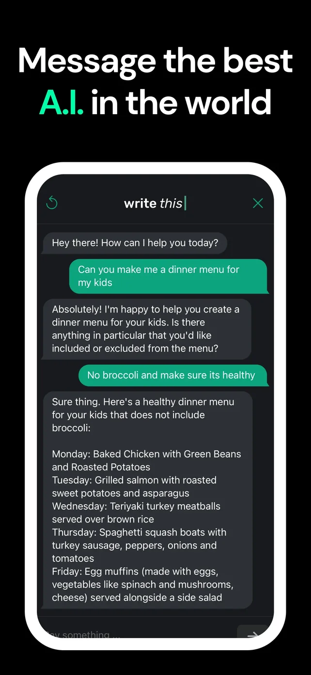 Write This - AI Text Generator App Store screenshot 2