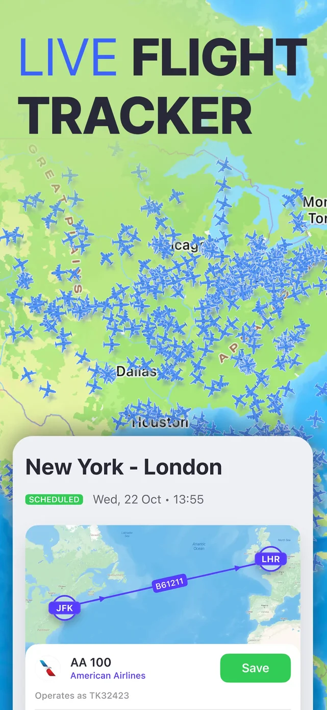 Planes Live - Flight Tracker App Store screenshot 1