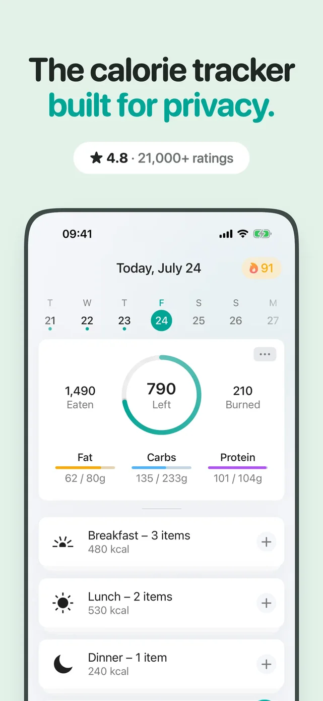 Diet & Food Tracker: EatWell App Store screenshot 1