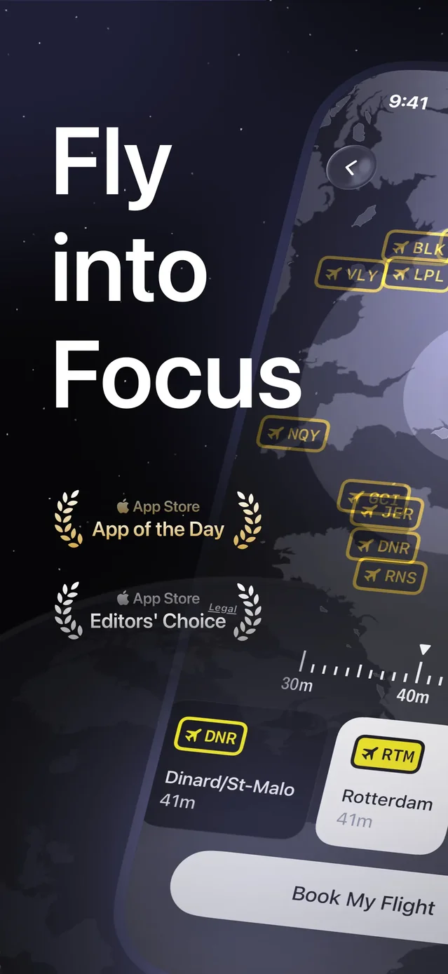 FocusFlight - Deepfocus Timer App Store screenshot 1