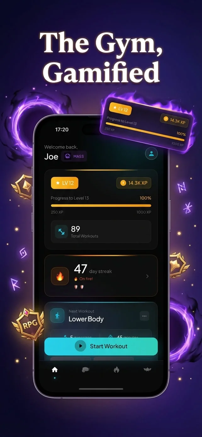 GymLevels: Ranked Gym Workouts App Store screenshot 1