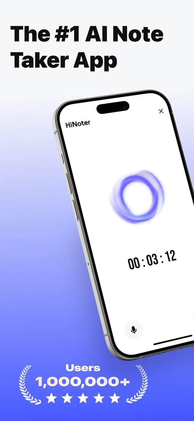 HiNoter - AI Note Taker App Store screenshot 1