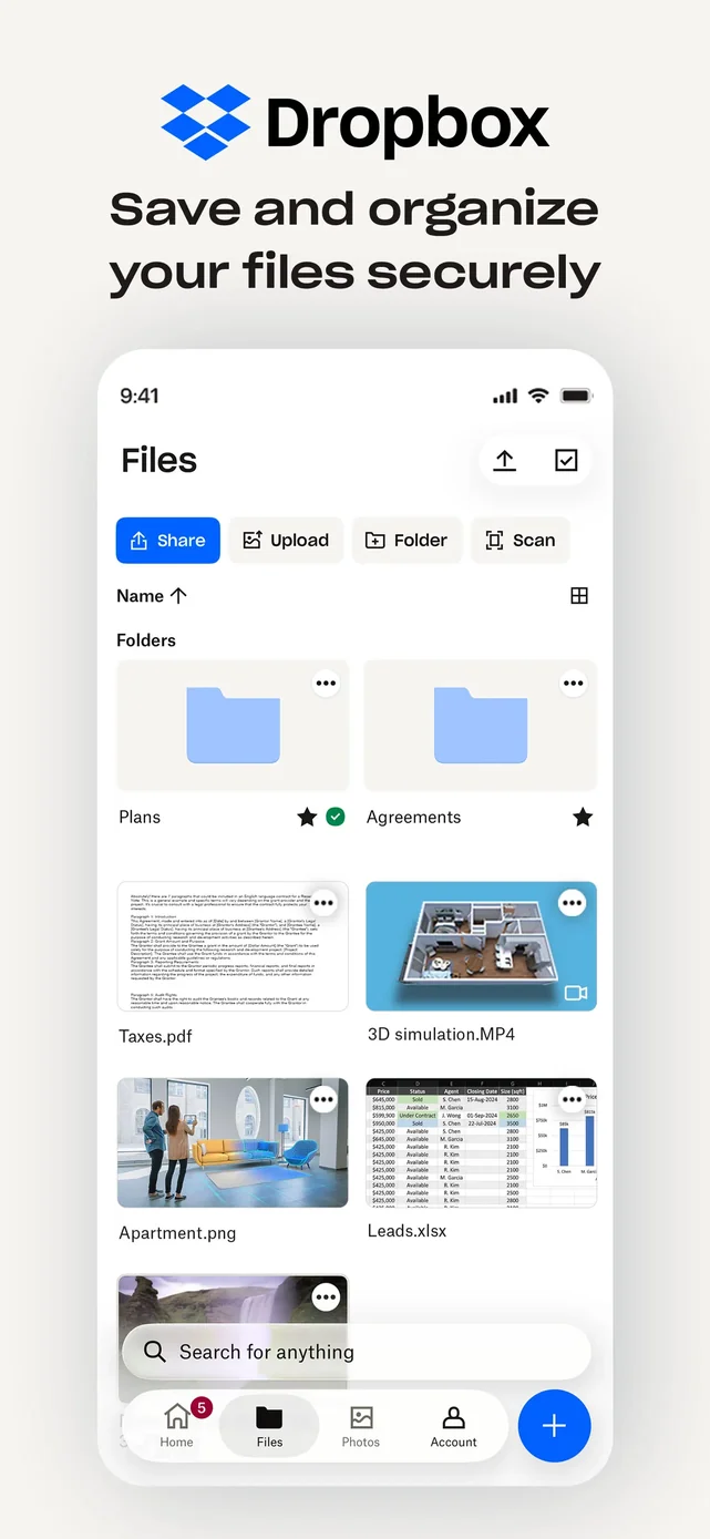 Dropbox: Cloud Storage Backup App Store screenshot 1