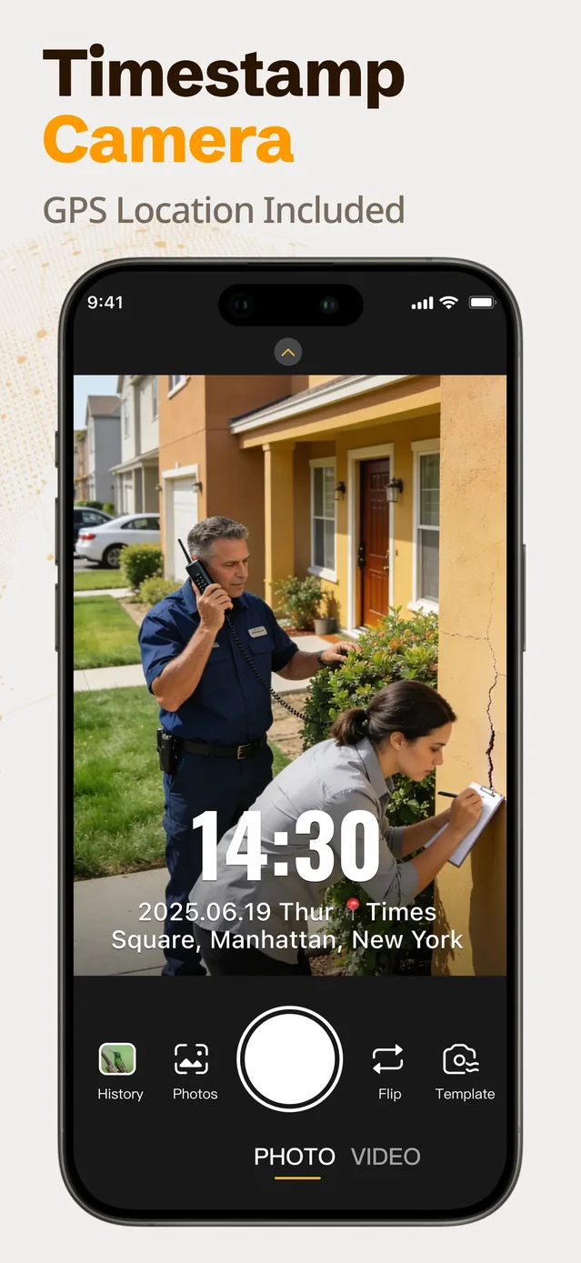 Timestamp Camera Basic. App Store screenshot 1