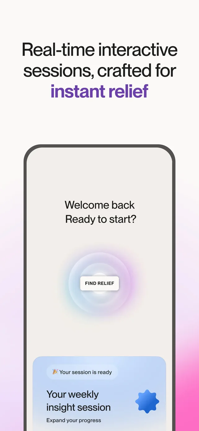 Reveri: Relief in Minutes App Store screenshot 1