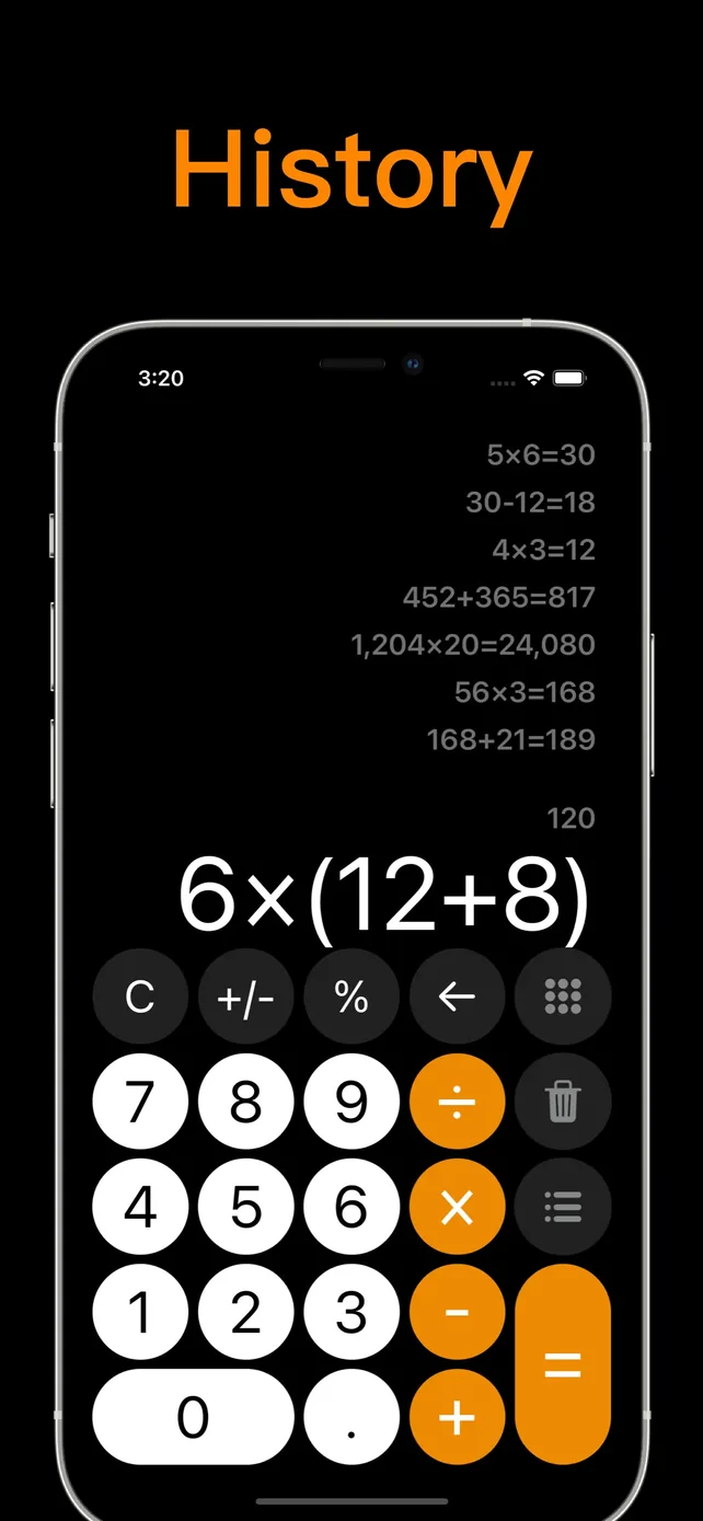 Calculator with History + App Store screenshot 3