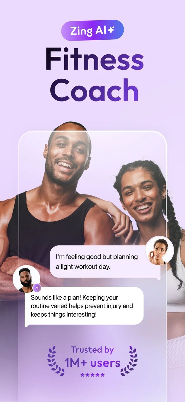 Zing AI: Home & Gym Workouts App Store screenshot 1