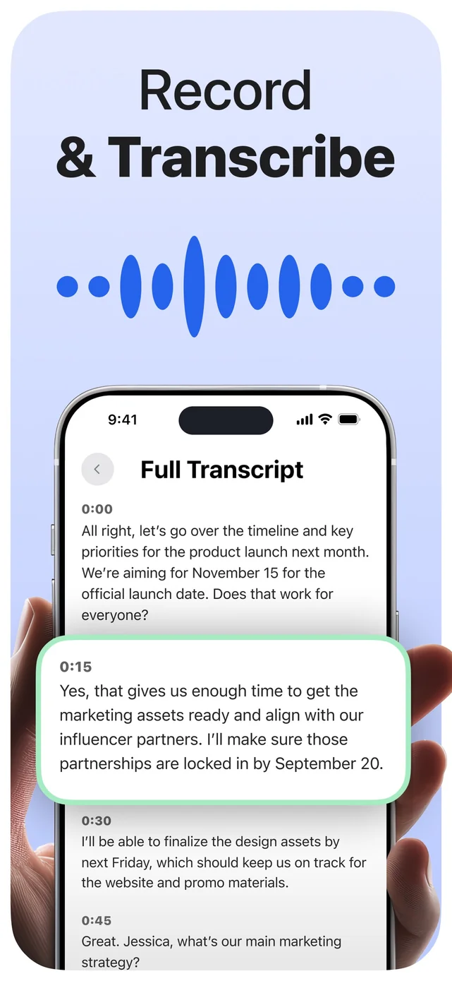 Echo – AI Meeting Note Taker App Store screenshot 2