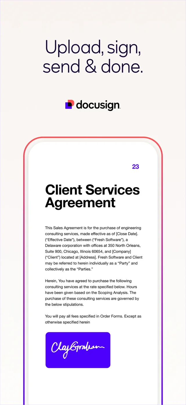 Docusign - Upload & Sign Docs App Store screenshot 1