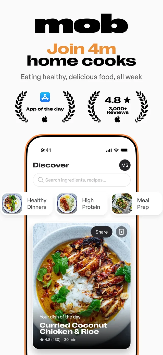 Mob: Meal Planner and Recipes App Store screenshot 1
